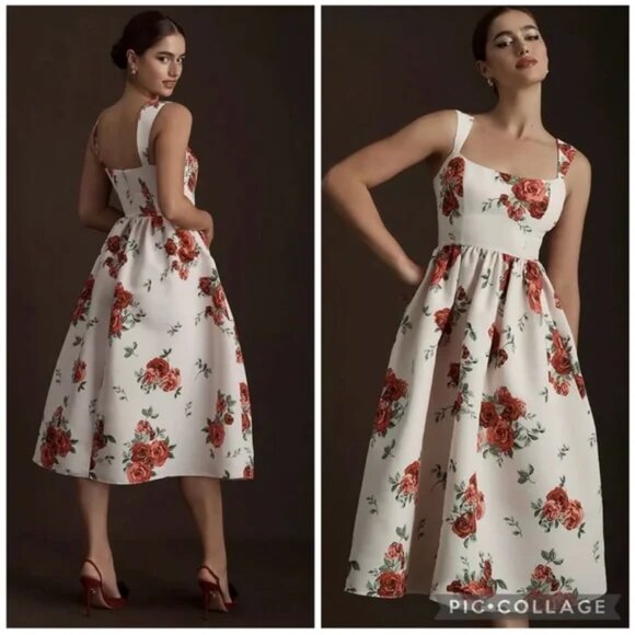 NWOT ANTHROPOLOGIE SACHIN & BABI TAFFETA SQUARE-NECK "BLAINE" DRESS - 6 - Picture 2 of 10